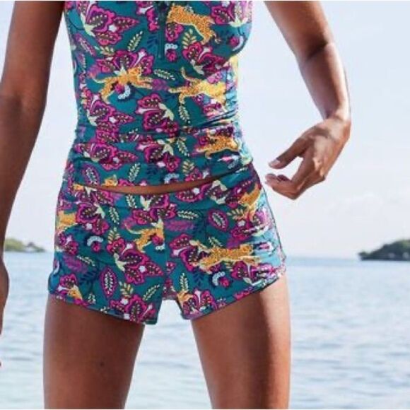 Boden Teal and Pink Patterned Swim shorts - Picture 2 of 7